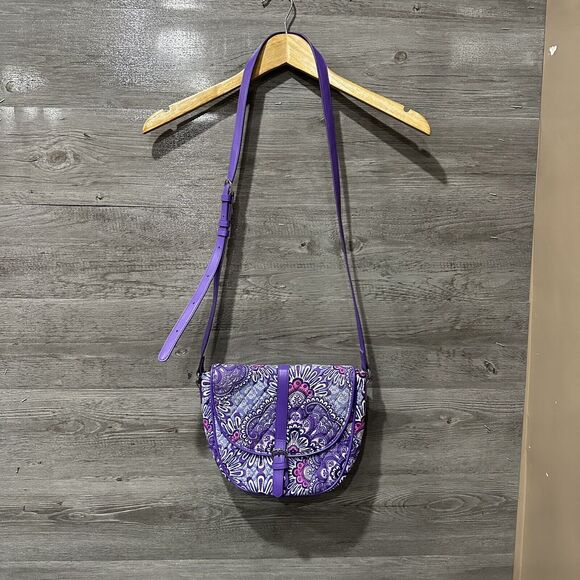 Vera Bradley Slim Saddle Bag - Lilac Tapestry Purple - Picture 2 of 8